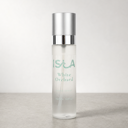 Isla room spray bottle on stone surface